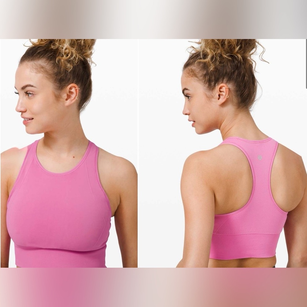 Lululemon Ebb to Train Bra Size 6 Magenta Glow Medium Support C/D Cup